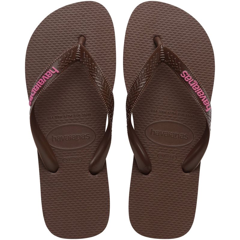Havaianas Women's Logo Flip Sandals - Dark Brown 6