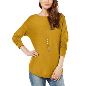 I.N.C International Concepts Womens Shirttail Knit Sweater, Yellow, Small - 1 of 1