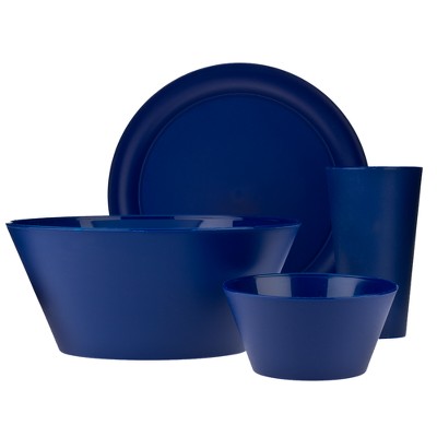 CreativeWare Plastic 13pc Dinnerware Set - Navy