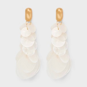 Pearl Inlay Hoop Earrings - A New Day™ Gold/White - 1 of 2
