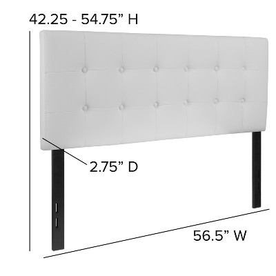Emily White Faux Leather Tufted Full Headboard