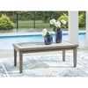 Signature Design by Ashley Rainier Ranch Outdoor Coffee Table - Weather-Resistant Aluminum with Sintered Stone Top, Brown/Beige - 2 of 4