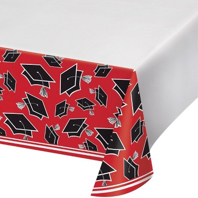 Photo 1 of 3ct Graduation School Spirit Tablecloth Red