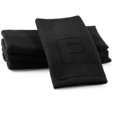 Waterdale Collection - Black Initial Embossed Finger Towel