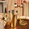 Twine Gold Hammered Barware Set, Stainless Steel Shaker, Jigger, Muddler, Bar Spoon, Hawthorne Strainer, Gold, Set of 4 - 2 of 4