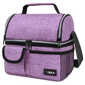 OPUX Insulated Dual Compartment Lunch Bag, Leakproof Soft Cooler Box Women Men Adult, Reusable Tote Pail Kids Boys Girls School - 1 of 4