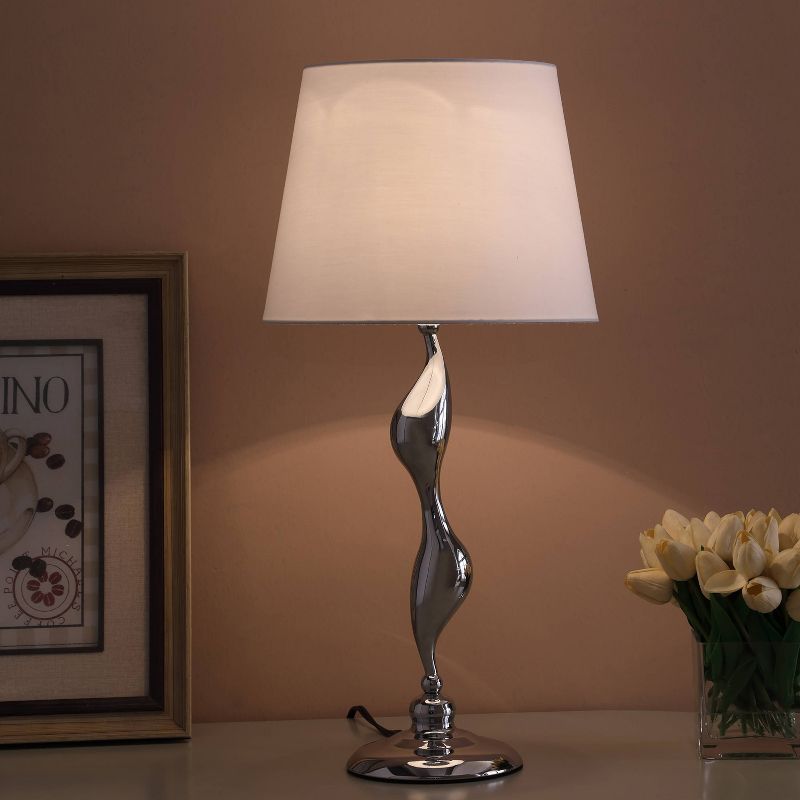 24&#34; Modern Metal Table Lamp with Twisted Base Silver - Ore International, 5 of 6