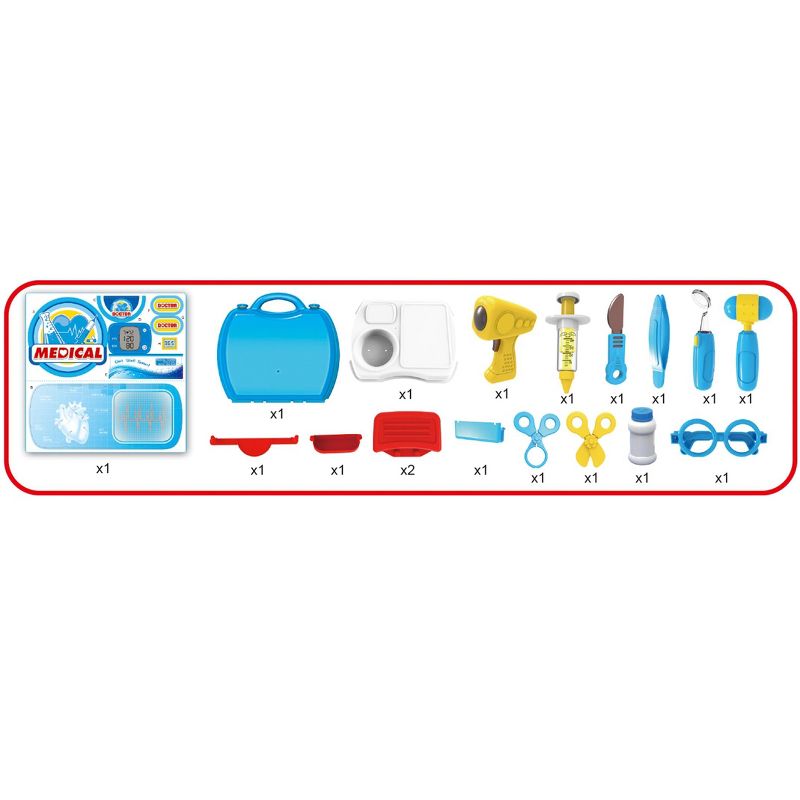 Link 18 Piece Complete Pretend Play Doctor Toy Set Including Carrying Case, Doctor Kit For Kids, Toddlers, Boys, And Girls, 4 of 5