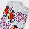 Women's Patriotic Hot Dog Crew Socks - Heather Gray 4-10: Recycled Polyester, Banded Cuff, Knit Fabric - 3 of 3