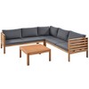 Nestfair Exotic Wood Structure Outdoor Sectional Sofa Set with Cushions Gray - 2 of 4