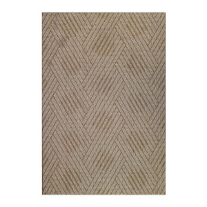 4' X 6' Gray and  Geometric Stain Resistant Indoor Outdoor Area Rug - 1 of 4