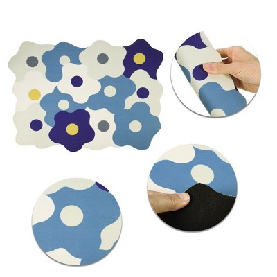 Blue and White Floral Diatomaceous Dish Drying Mat