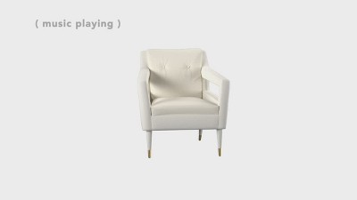 Elegant Silver Velvet Wood Accent Chair with Gold-Capped Legs