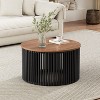 VYNXARIA Acaia solid wood coffee table,Natural&Black - 4 of 4