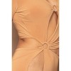 Slickblue Women's Cutout Mini Dress, V Neck, Metal Ring Detail, Long Sleeve Style, Red/Camel/Royal, Size S-L - 3 of 4