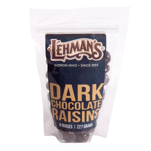 Lehman's Chocolate Covered Raisins, Pure Milk Chocolate Candy Coated Confectionery Snack, 8 oz Resealable Bag - image 1 of 4