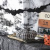 SEVOBAL Party Decorations and Accessories Fabric Black Pumpkin Decor Farmhouse-Inspired Accent for Halloween Fall Decoration, Black White, 8"*7"*6.7" - 2 of 4