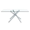 NicBex Dining Table 71" Modern Minimalist Rectangular Glass Tabletop with Chrome Metal Legs for Dining Room - 3 of 4