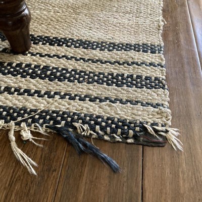 Jute Entrance Rug - Charcoal/Natural Stripe