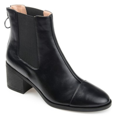 Journee Collection Womens Nigella Back Heel Zip Stacked Heel Booties