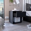 NicBex 1 Drawer Nightstand with Handle Free Design,Bedside Table with Open Storage Shelf,Modern Side Table for Bedroom - 2 of 4