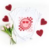 S.W.Smiley Checkered Heart Eyes Smiley - Women's Short Sleeve Graphic T-Shirt - 2 of 4
