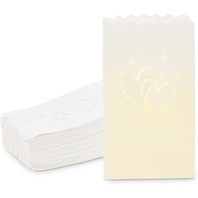 Sparkle and Bash 60 Pack White Luminary Bags for Weddings and Party Décor, 10 x 5.9 x 3.5 in