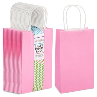 Blue Panda 20 Pack Small Metallic Hot Pink Birthday Gift Bags For