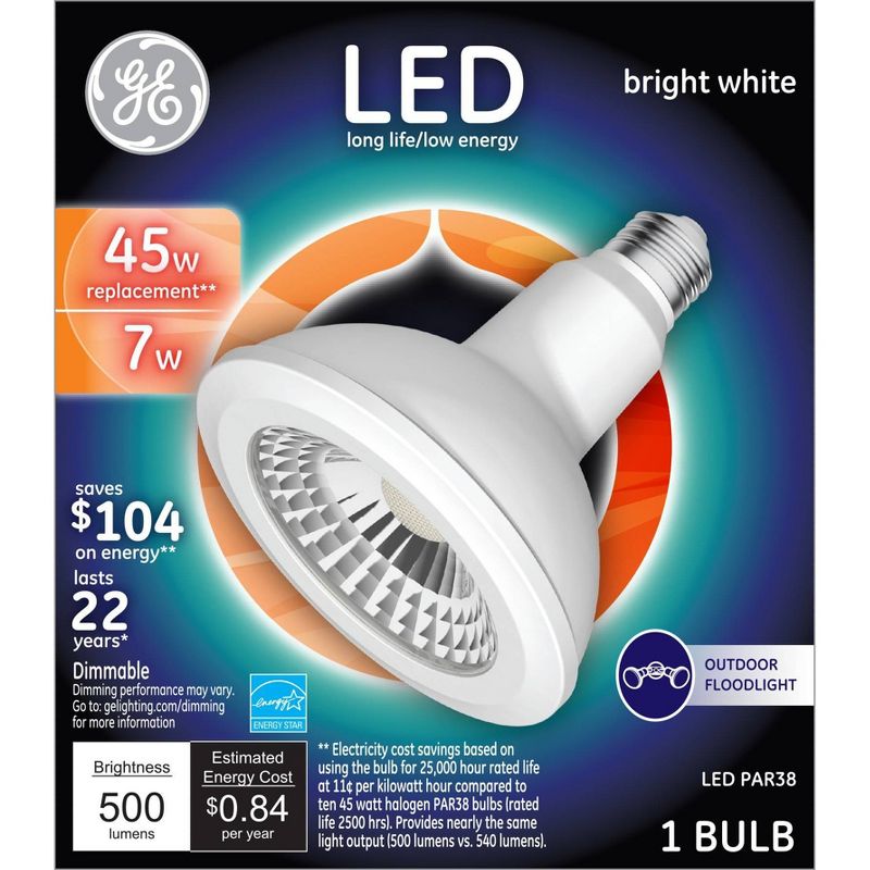 GE LED 45w PAR38 Outdoor Floodlight Light Bulb Bright White, 1 of 5