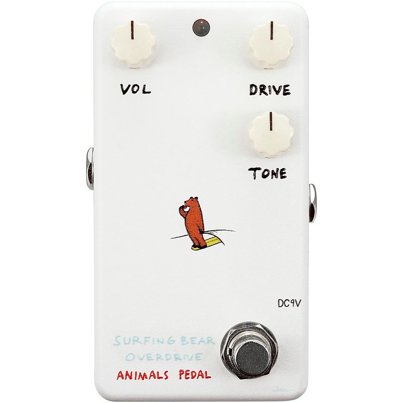 Animals Pedal Surfing Bear Overdrive V2 Effects Pedal White, 1 of 4