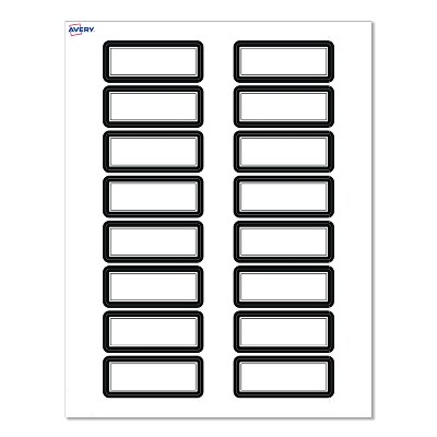 Avery® Labels, 1" x 2-5/8", Double Black Border, Matte White, 160ct
