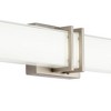Possini Euro Design Exeter Modern Wall Lights Set of 2 Brushed Nickel Hardwire 4 1/2" Light Bar LED Fixture White Glass Shade for Bedroom Bathroom - 3 of 4