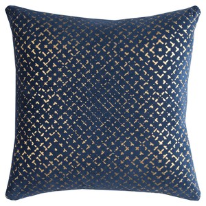 Rizzy Home Geometric Throw Pillow Navy Blue