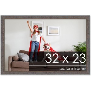 PosterPalooza | Textured Grey Picture Frame - UV Acrylic, Backing Board, Hanging Hardware Included - 1 of 4