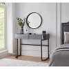 39" Mirrored Makeup Vanity Table with Stainless Steel Base, Mirrored Console Dressing Table with 2 Drawers,Versatile Desk for Bedroom, Silver - image 3 of 4