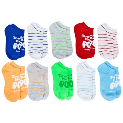 Womens Tootsie Pop Rainbow Wrapper No Show Socks 10-Pair Variety Multipack
