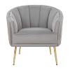 CAVINAS Velvet Accent Chair with Pleated Waves Backrest and Metal Legs,Modern Upholstered Living Room Chairs,Reading Chairs for Living Room - 2 of 4