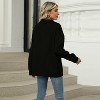 Women's Oversized Notch Lapel Sweatshirt - Long Sleeve Casual Pullover Top (S-2XL) - 4 of 4