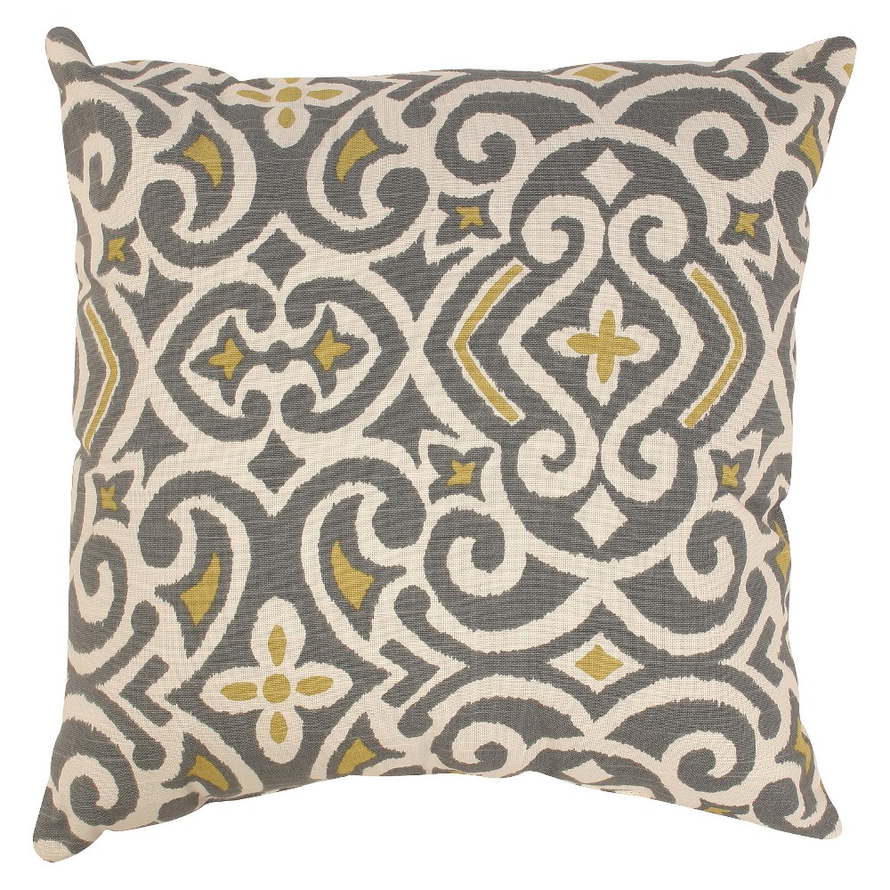 UPC 751379475097 product image for Gray/Yellow Damask Throw Pillow Collection (11.5