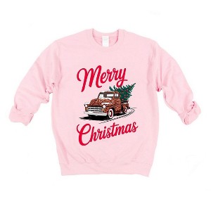 Simply Sage Market Women's Graphic Sweatshirt Christmas Leopard Truck - 1 of 4