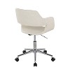 Sapphtopaz Modern Office Chair with Open Back Upholstered Height Adjustable Swivel Task Chair with Matel Base Vanity Chair for Home Office - 2 of 4