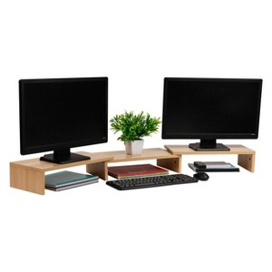 Mind Reader Dual Monitor Stand Height Adjustable Laptop Riser MDF - 1 of 4