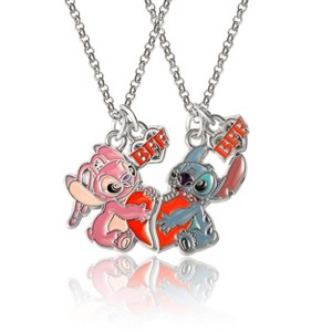 Disney Lilo and Stitch Fashion Bff Lilo & Stitch Pendant Necklace Set, 16+3" Chain - 1 of 4