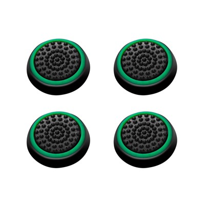 Insten 4piece Black/green Silicone Thumbstick Caps Analog Thumb Grips