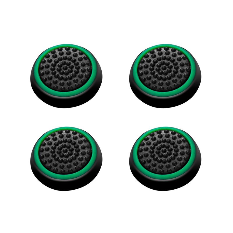 Insten 4-piece Black/Green Silicone Thumbstick Caps Analog Thumb Grips Cover for Xbox One 360 PlayStation PS4 PS3 Controller, 1 of 6