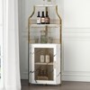 Corner Wine Rack, with Detachable Wine Rack, Bar Cabinet with Glass Holder, Small Sideboard and Buffet Cabinet with Mesh Door - 2 of 4