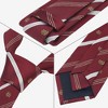 INSPIRE CHIC Men's Stripe Print Self-Tied Crown Flowers and Anchor Necktie for Graduation School Uniform College 1 Pc - 3 of 4