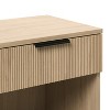 TIRAMISUBEST Contemporary Oak Nightstand with Fluted Drawer & Open Storage Cubby - 4 of 4