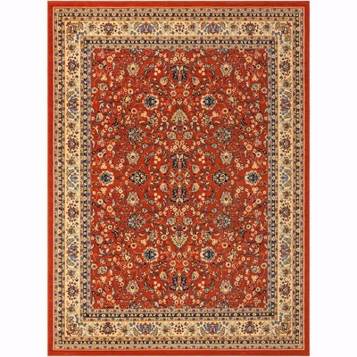 Terracotta & Ivory Reversible Easy-Care Rectangular Rug 8' x 10'