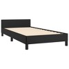 vidaXL Twin Bed Frame with Headboard in Black Faux Leather - 3 of 4